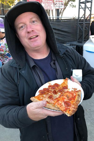 Judging the pizza at Air and Style
