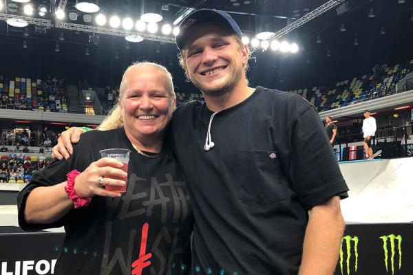 Jamie and his mom at Street League London