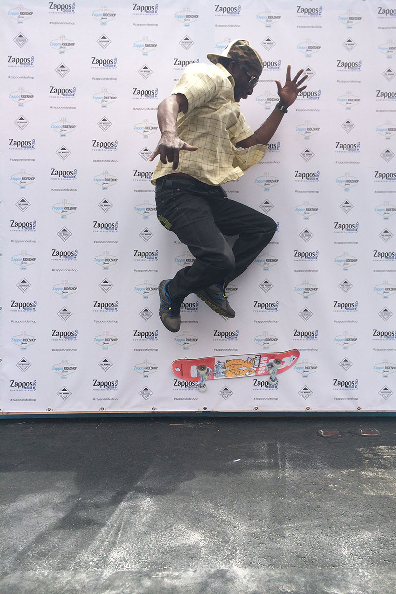 Old Man Skateboarding in Vegas
