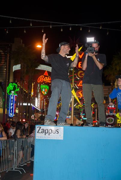 Clements and Joe at Zappos Rideshop in Vegas