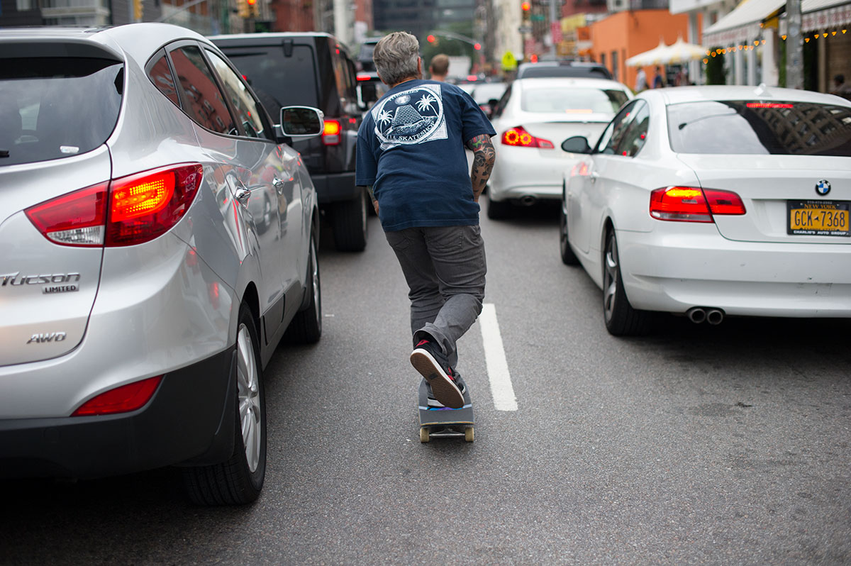 Pushing Skateboarding Through the Streets of NYC Photo at
