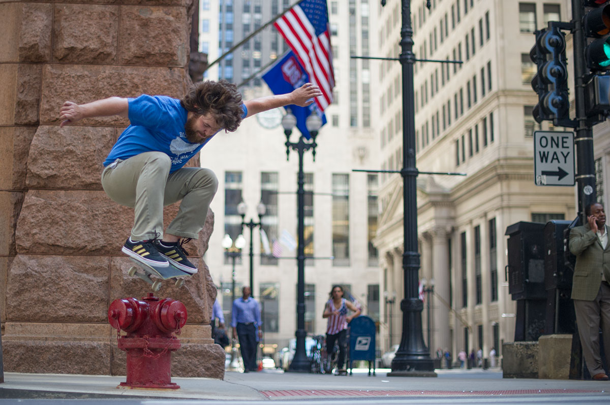 Scotty Conley Ollies a Fire Hydrant in Chicago