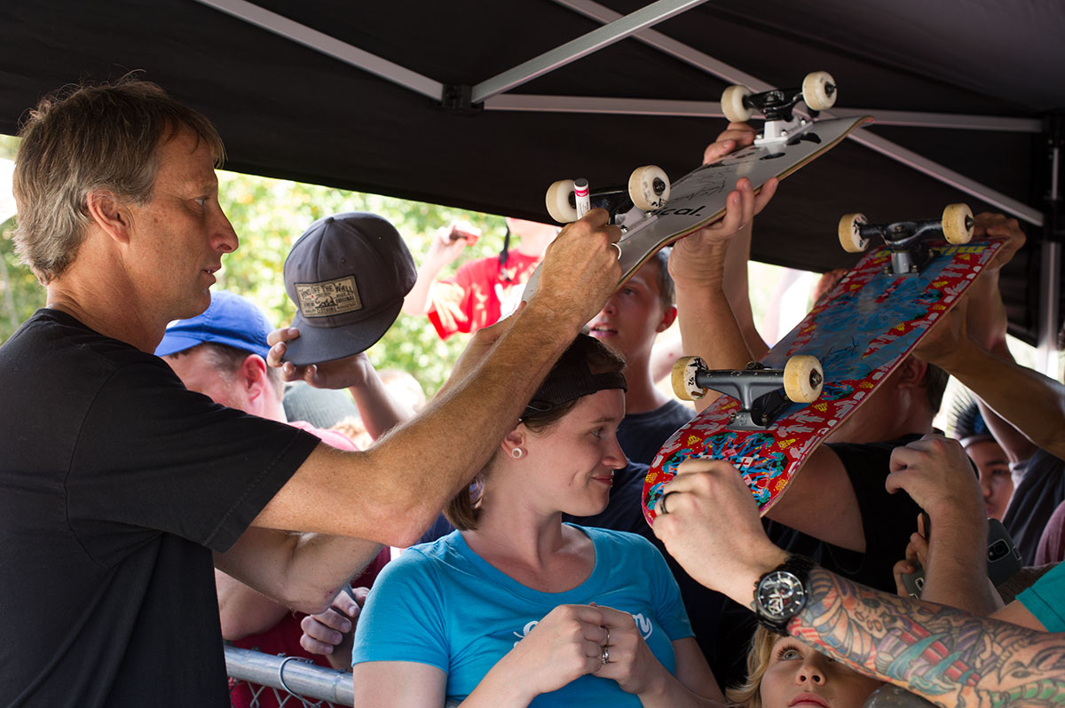 Tony Hawk Signs Boards at Get Rad for Ray