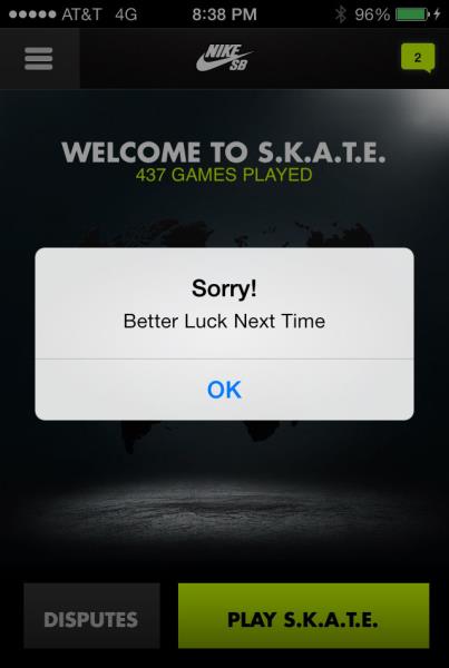 Nike SB App: Play a Game of SKATE
