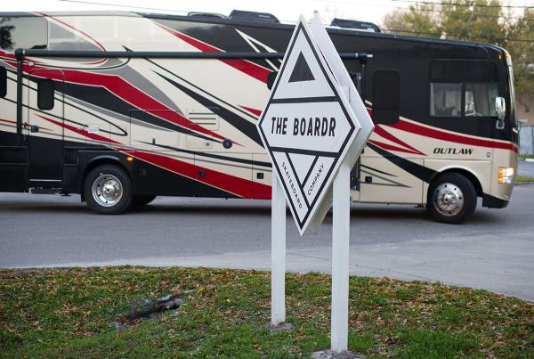 The Boardr Bus Out Front