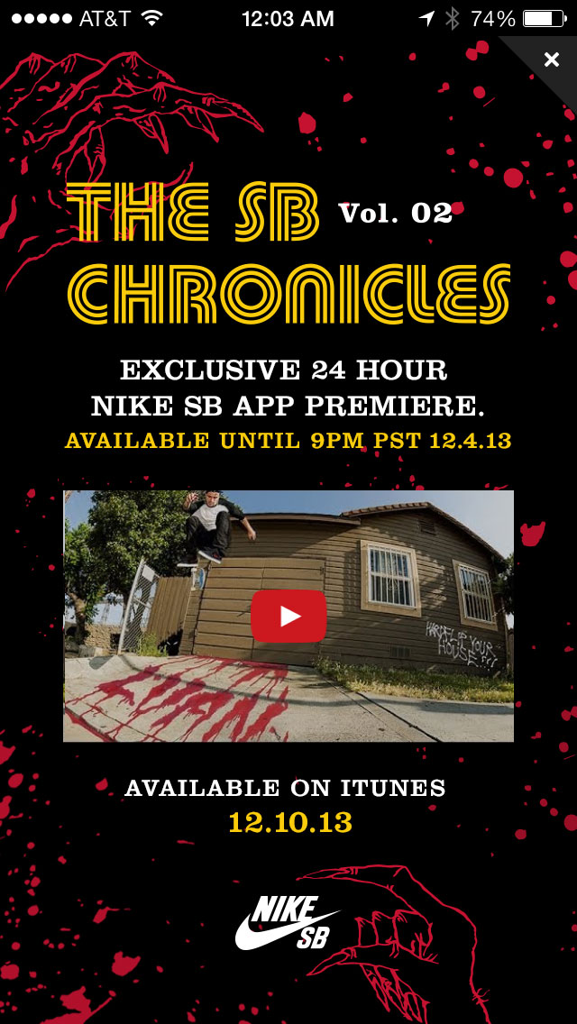 Nike SB In-App Chronicles 2 Premiere