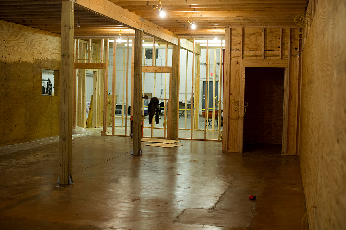 Construction at The Boardr HQ: Future Shoe Wall