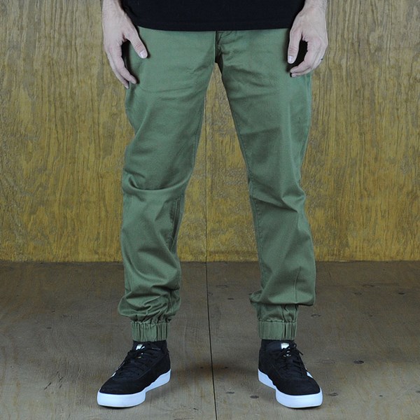 green chino joggers