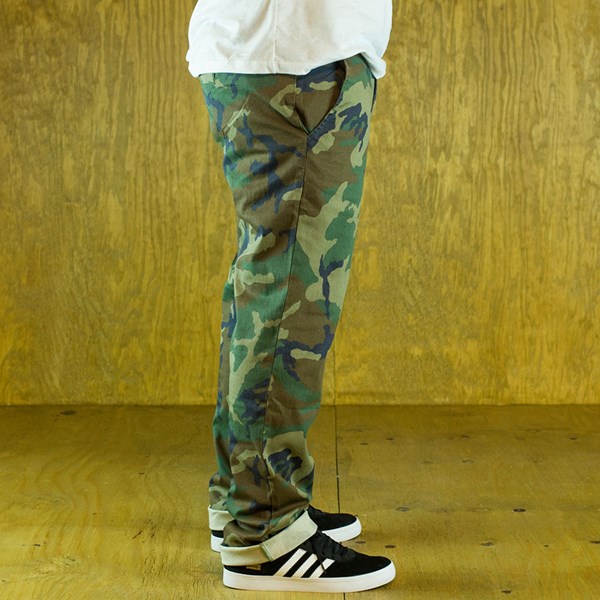 Fulton Chino Pants Woodland Camo In Stock at The Boardr
