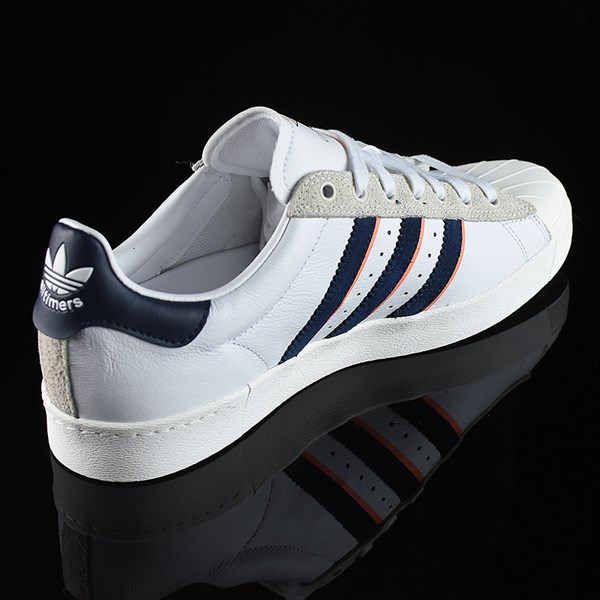 Superstar Vulc ADV Shoes Alltimers, White, Navy, Orange In Stock at The